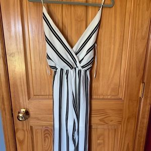 Black and white striped jumpsuit